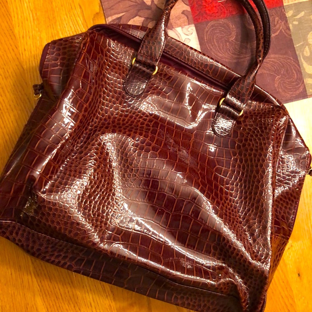 Maroon crocodile skin Jessica Simpson purse